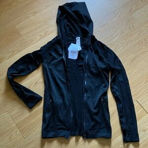 Fabletics Black Athletic Hooded Jacket